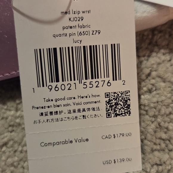 Kate Spade Lucy Medium L-Zip Wristlet Quartz Pink KJ029 - Picture 4 of 8